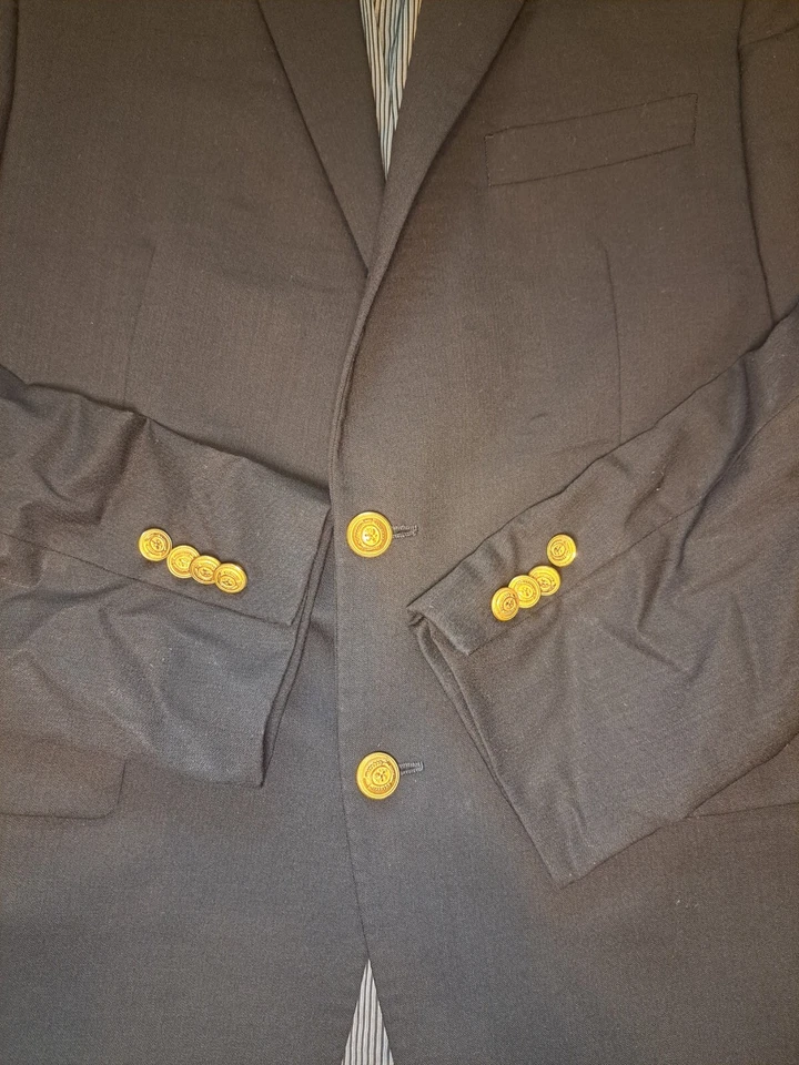 Calvin Klein Blazer Mens 42R Black Gold Buttons Sport Coat Suit Jacket - Image 4 of 4