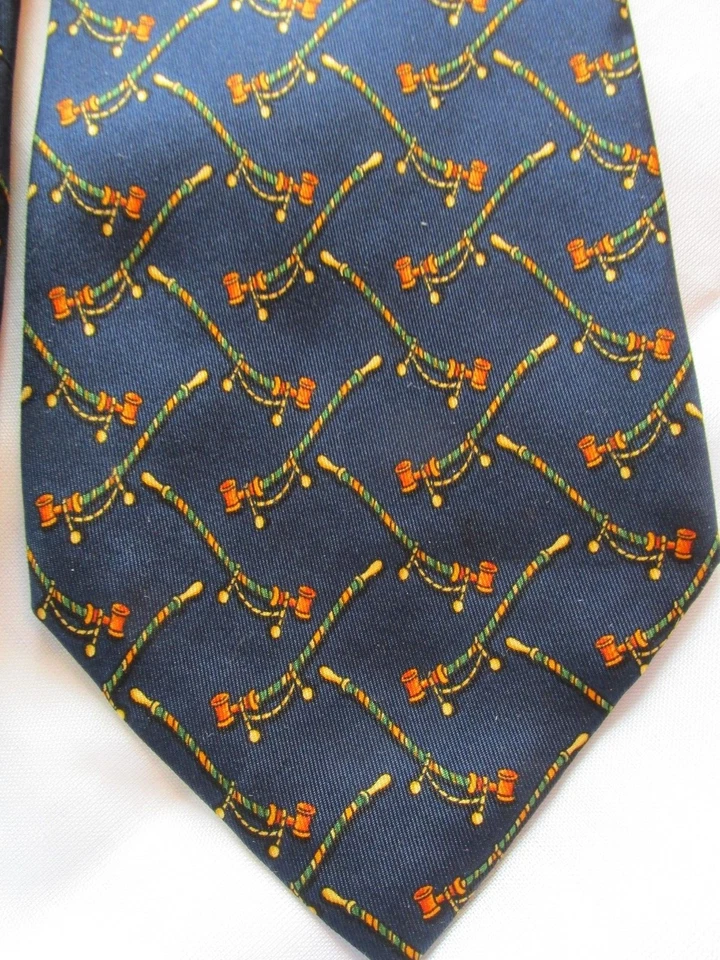 Vintage Salvatore Ferragamo 100% Silk Navy Neck Tie Made Italy - Image 4 of 4