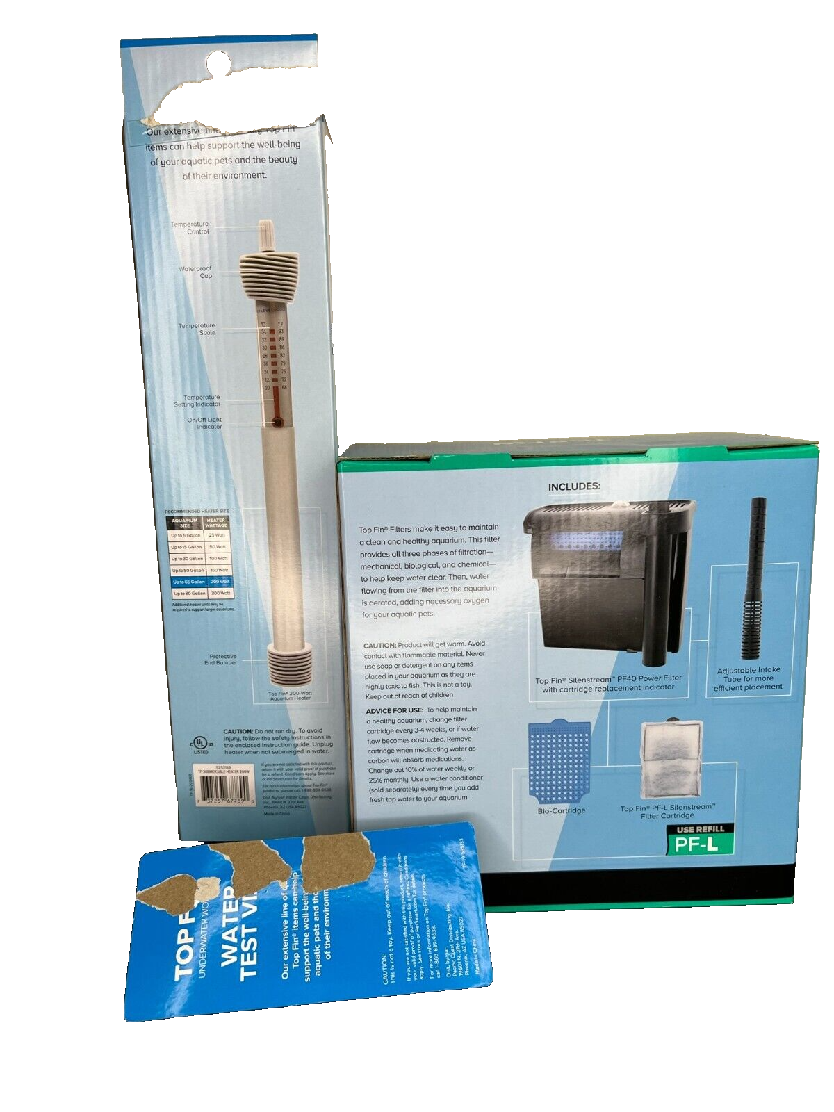 Aquarium Fish Tank Top Fin H200 Watt Heater & 3 Stage Water Filter PF40