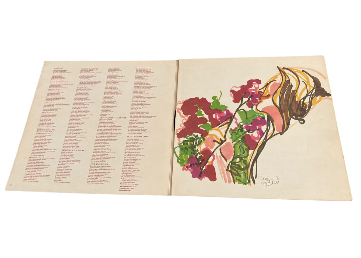 Joni Mitchell For the Roses LP Vinyl Asylum Records SD 5057