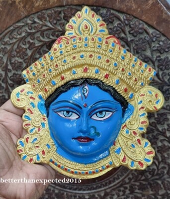 KALI MAA DURGA MATA WANDBEHANG METALL BLAUES GESICHT ~ JAI MAA KALI KALKATTE ...