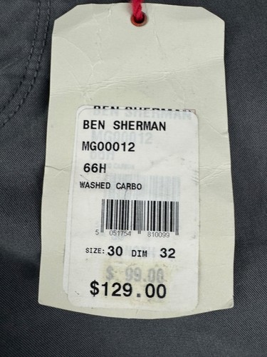VTG Ben Sherman Mens Chino Pants Regular Fit 30x32 Cotton Gray Straight Leg NWT - Picture 18 of 20