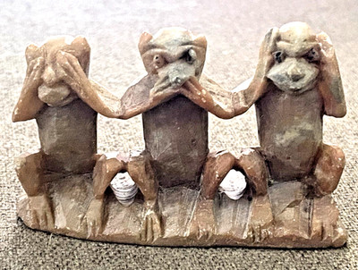 Three Wise Monkeys Stone Carving See No Evil Hear No Evil Speak No Evil