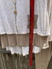 Rare Surya Woman Size L Top& Pant Set Cream Tan Swirl Boho Buttons Layered Look