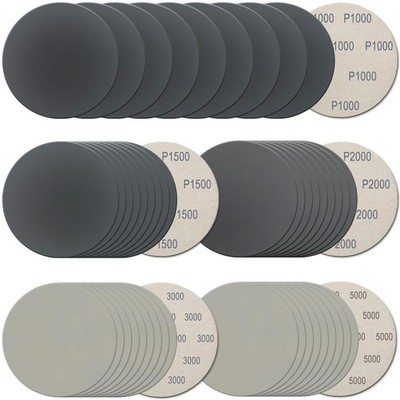 50Pcs 5 Inch Hook and Loop Sanding Discs, 1000/1500/2000/3000/5000 Grit Wet D...