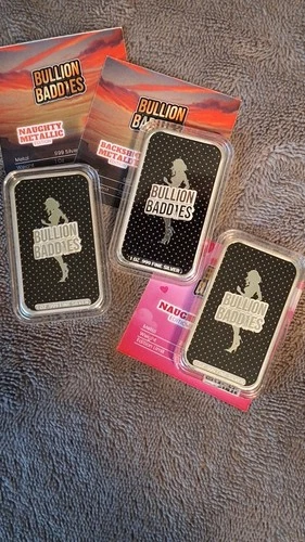 1 oz silver bar Bullion Baddies "Dakota Dusk-2 Metallic-Cara Cupid W/COA