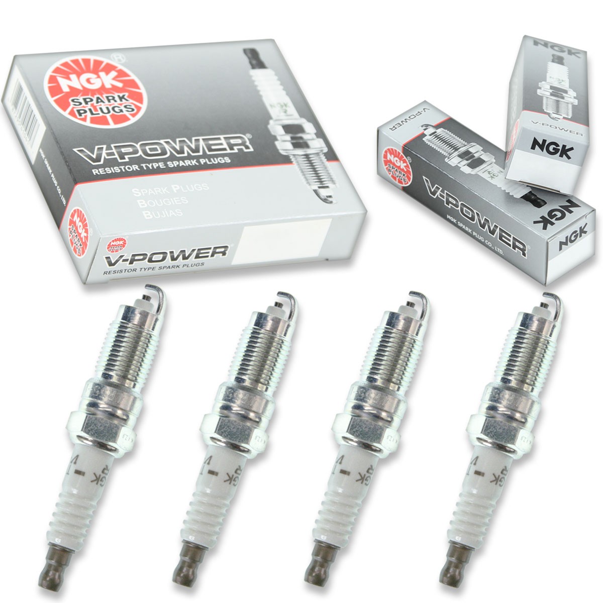 4 pcs NGK V-Power Spark Plugs for 1996-1997 Isuzu Hombre 2.2L - Engine Kit sn