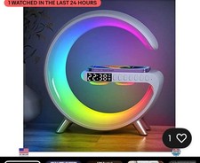 Smart LED Table Lamp 4-in-1 Wireless Charger Night Light Alarm Clock Speaker