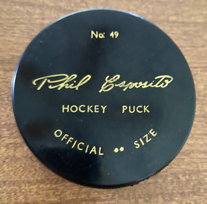 Phil Esposito Official Size Hockey Puck No 49.  