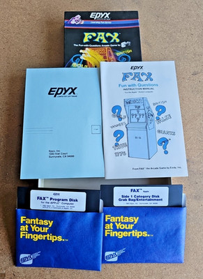 Fax epyx apple computer game software Disks Epyx 1983 CIB Learning Fun Series