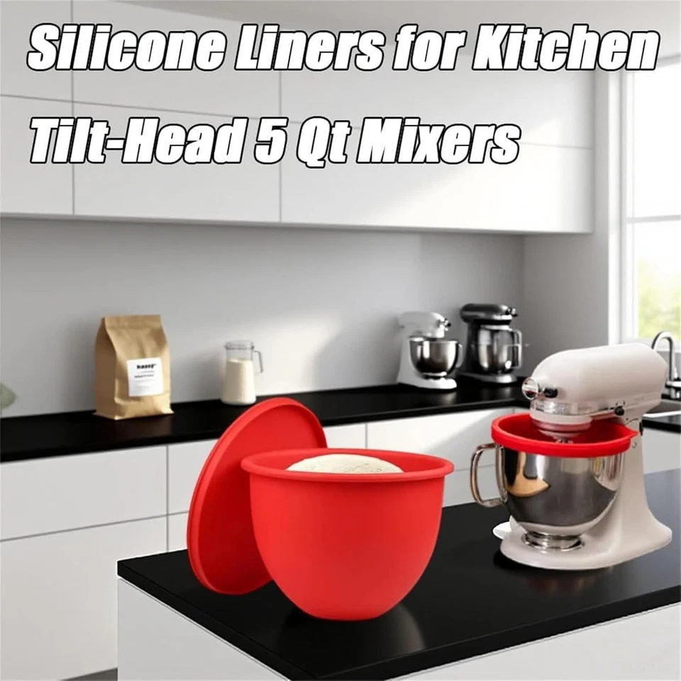 Mixaid Silicone Liners for Kitchen, Silicone Liners for Kitchen Tilt-Head 5 Qt M - Image 2 of 4