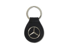 New Genuine Mercedes-benz Key Chain Round Fob Black Oe 152261300 New Genuine Mercedes-benz Key Chain Round Fob Black Oe 152261300