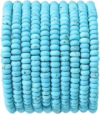 Natural Blue Turquoise Disk Stone Beads 4x2mm 160pcs Rondelle Loose Semi Gemston