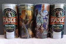 FAXE BEER  EMPTY CANS 1 LITER COLLECTORS 2019 SERIES BOTTOM OPENED.