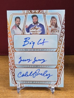 2024 Leaf Trinity Dan  Big Cat  Katz Jersey Jerry Caleb Pressley /49 Triple AUTO