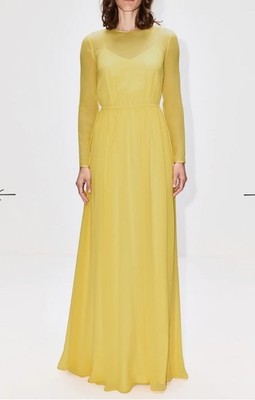Gucci Yellow Long Silk Georgette Dress - BNWT 813264 | eBay