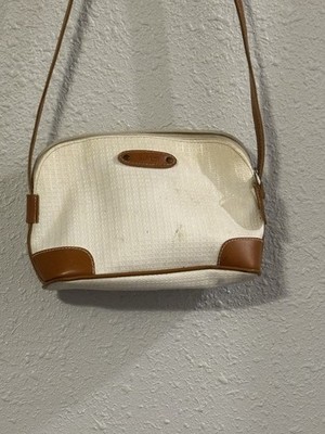 Esprit White Leather Crossbody Bag Purse Y2k 90s Era Mark On Back And Cleaning