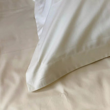 Egyptian Cotton 400 Thread Count Luxury Cream Ivory Pillowcase Oxford Border