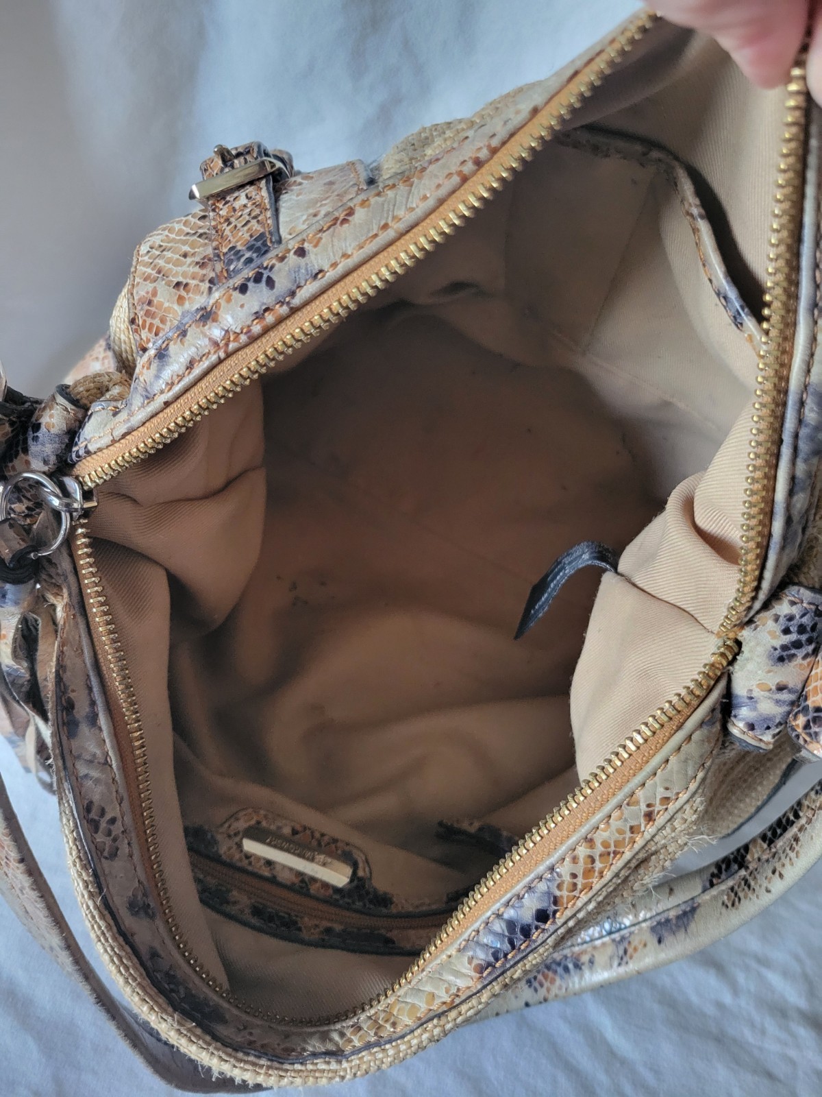 B Makowsky Python & Woven Shoulder Bag Purse Hand… - image 12