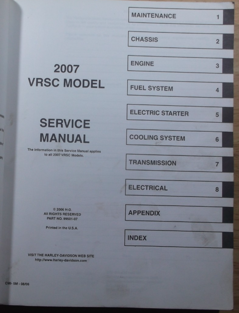 2007 HARLEY DAVIDSON VRSC V-ROD MODELS SERVICE MANUAL 99501-07 | eBay