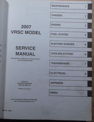 2007 HARLEY DAVIDSON VRSC V-ROD MODELS SERVICE MANUAL 99501-07 | eBay