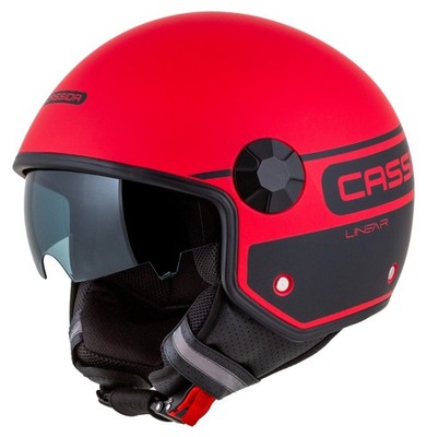 Jethelm Roller Helm Crosshelm Motorradhelm Handy Plus Linear Cassida rot XS
