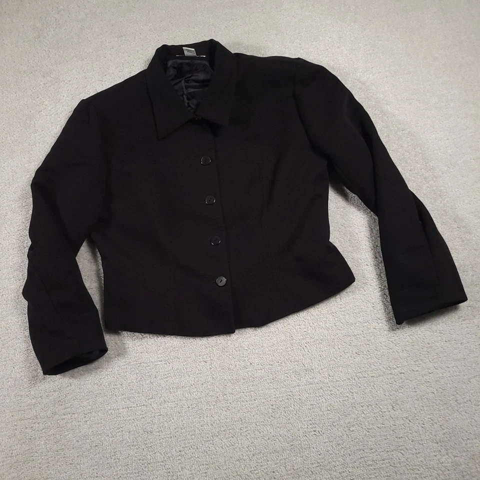 Croft & Barrow Brushed Corduroy Blazer Jacket Women's 14P Petite Short Black - Image 2 of 4