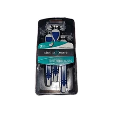 Studio 35 Men's Disposable Triple Blade Razors Shaver 3 Ct (Mach 3)