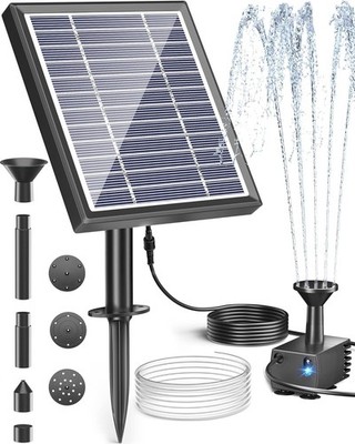 Biling Solar Fountain for Bird Bath, Solar Panel Kit Outdoor Solar Water Pump wi