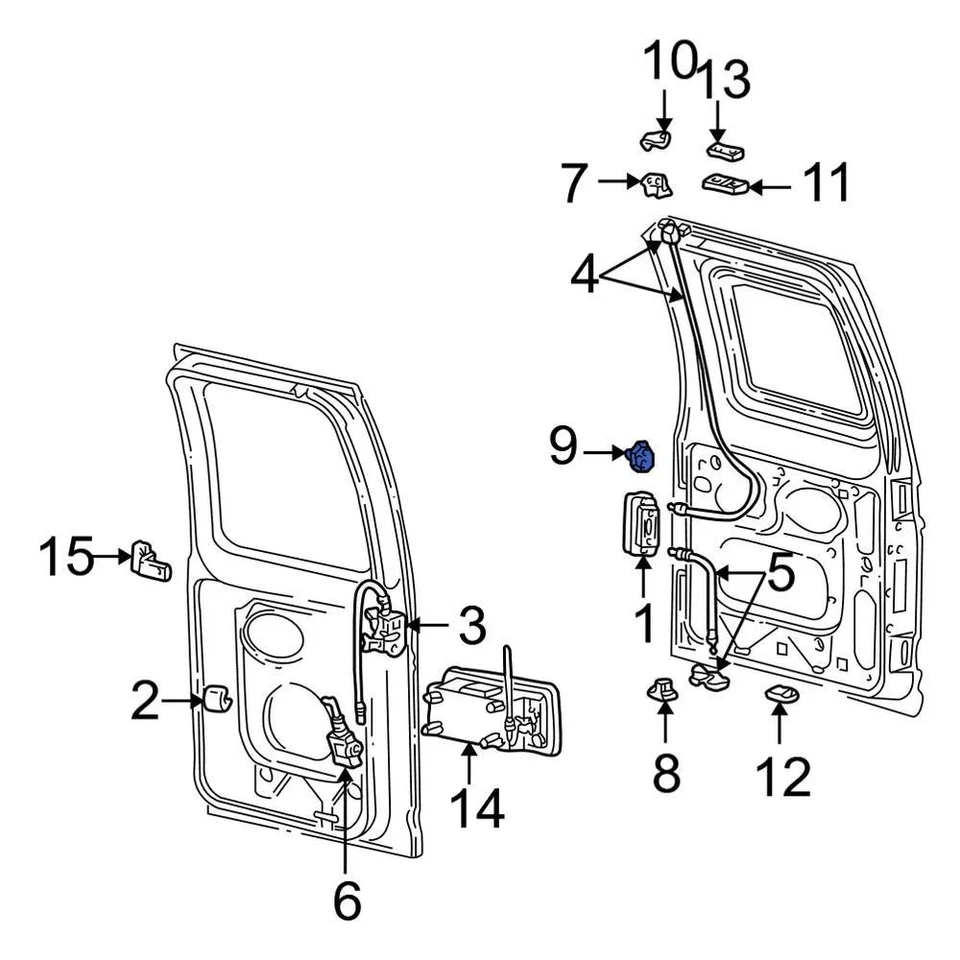 For Ford E-350 Super Duty 99-14 Ford Center Rear Door Lock Striker Plate - Image 3 of 4
