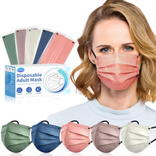 Face Mask Disposable Adult - 4 Ply Protection Masks 50 Pack Individually Wrapped