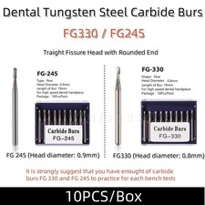 Dental Carbide Burs Tungsten Steel Bur FG 330 /FG 245 for High Speed Handpiece