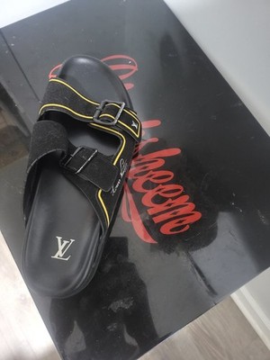 Louis Vuitton 1AHSJI LV Venice Mule Sz11 Monogram Leather Strap Rubber Sole 50e7