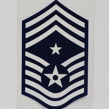 USAF Chief Master Sgt (E-9) Decal 2.25" x 3.5" Mylar Vinyl, Laurel Wreath & Star