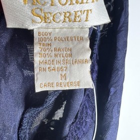 Vtg Victoria's Secret Bodysuit Womens Medium Navy Blue Floral Teddy Lingerie
