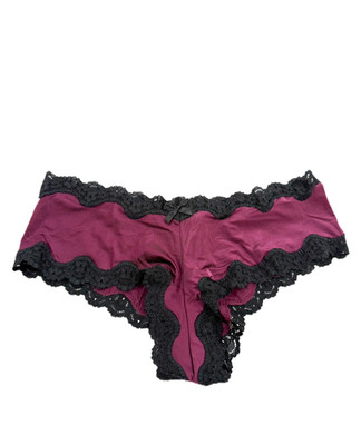 Victoria's Secret Very Sexy Lace-Trim Cheeky Panty Maroon