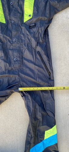Vintage Neon Colorblock 80s 1980s Snowsuit Nylon Windbreaker Ski Slalom Size L - Picture 19 of 24