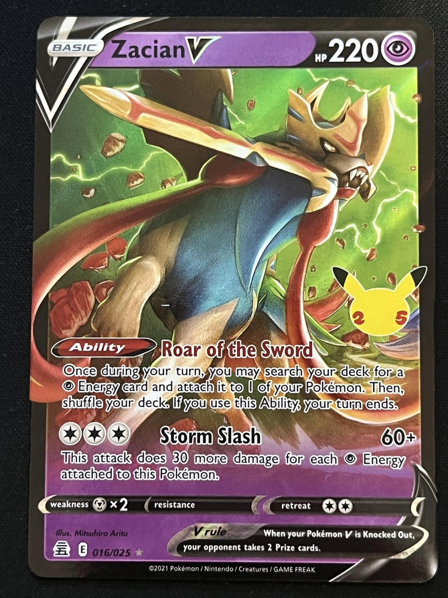 Zacian V Celebrations 25th Anniversary #016/025 Pokemon TCG | eBay