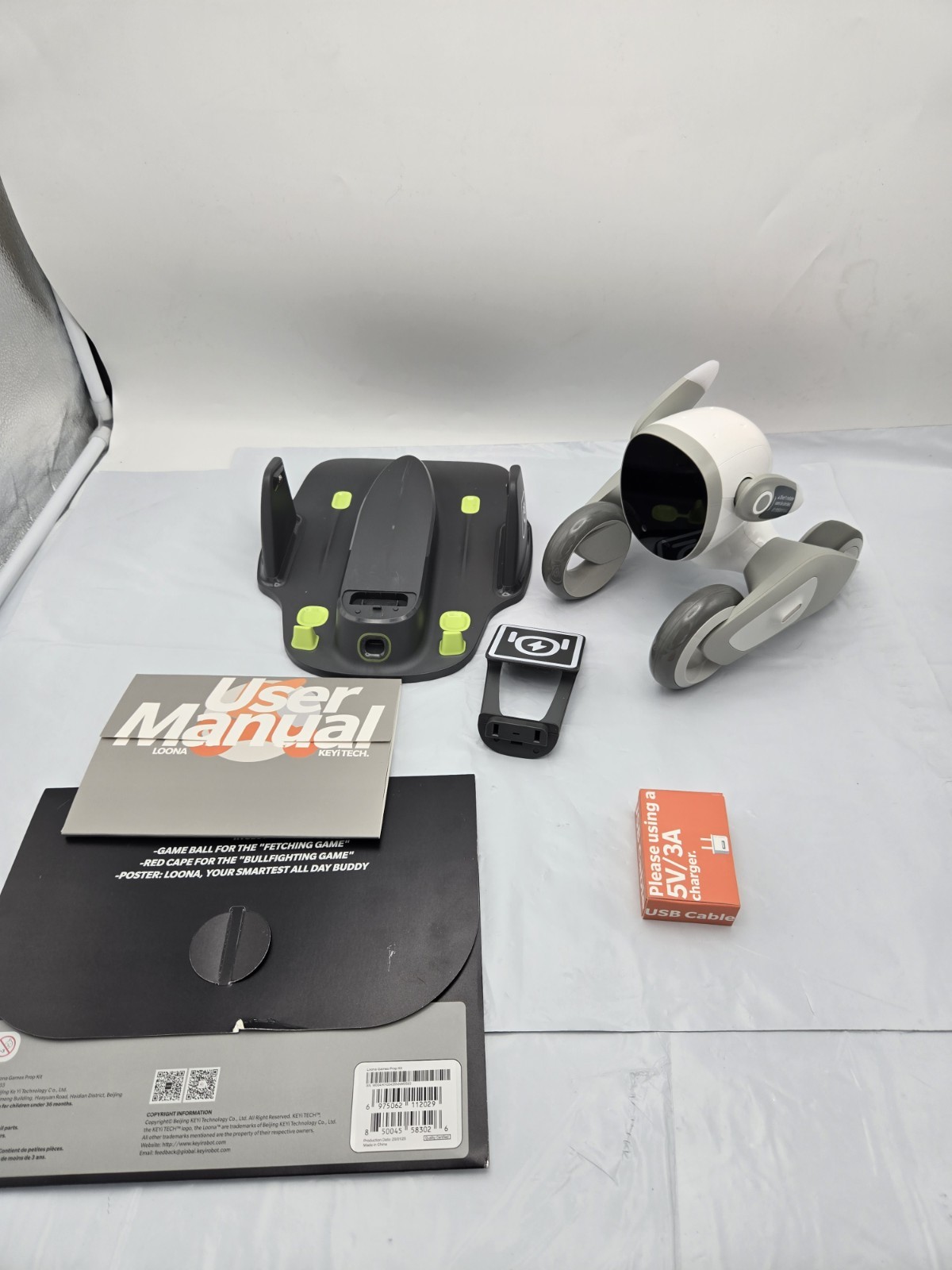 KEYi TECH Loona Interactive Robot Dog with Charging Dock and Accessories