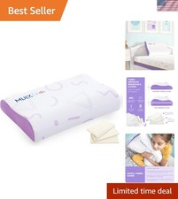 Hypoallergenic Kids Bed Pillow - Adjustable Memory Foam, 12x20 Inch, Purple