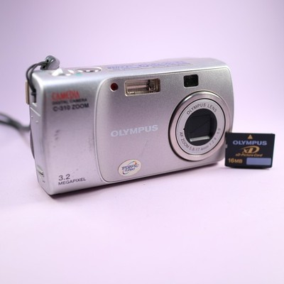 Olympus Digital Camera Camedia C-310 Zoom 3.2MP Silver Tested With xD Card