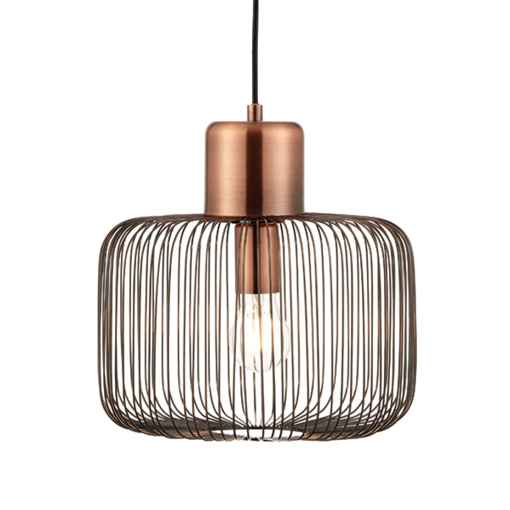 Ceiling Light Copper Nicola Antique Cylindrical Endon 68986