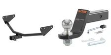 CURT Trailer Hitch Tow Kit w/ 2in Receiver, Ball Mount, Lock, Pin & Clip #13487