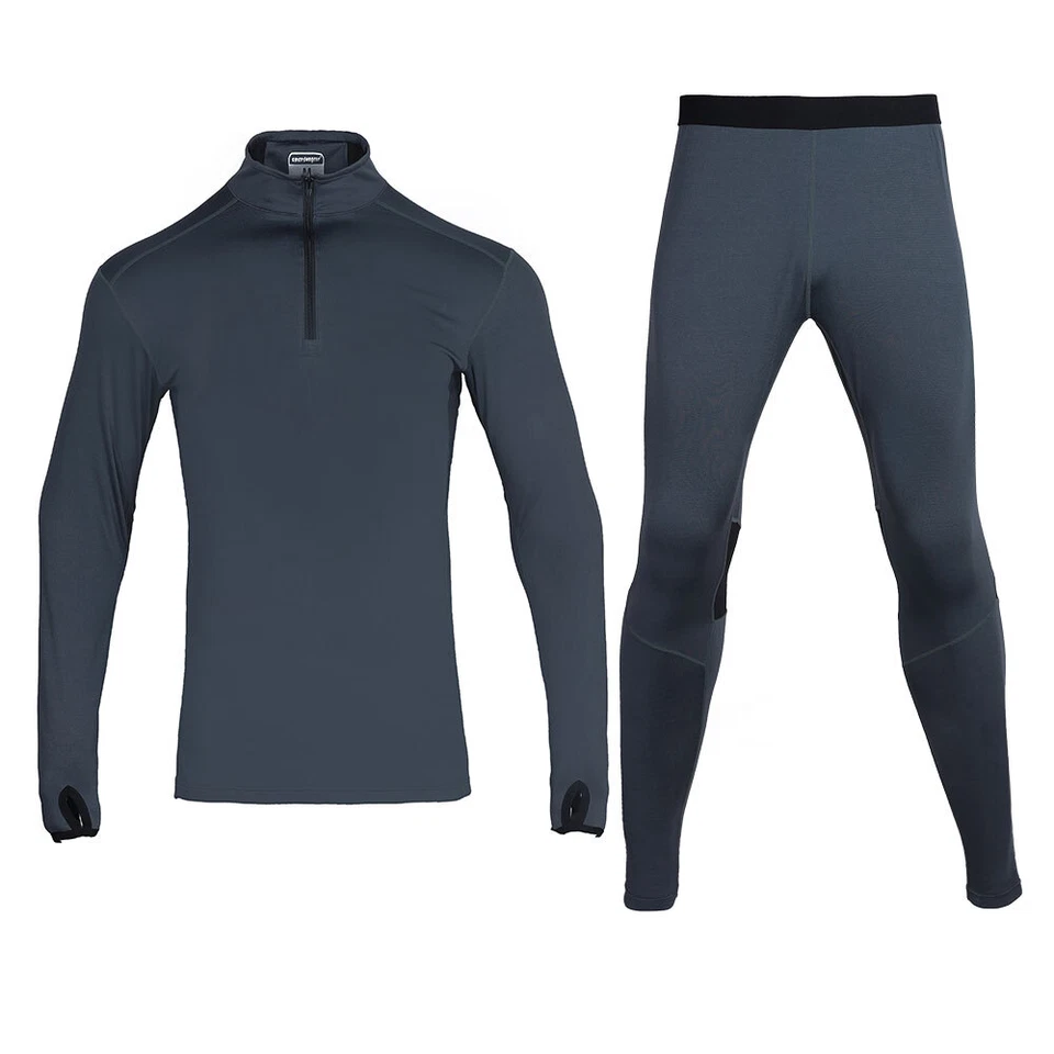 Emersongear Zippered Breathable Warm Suit Underwear Thermal Winter Shirts Pants - Image 2 of 4
