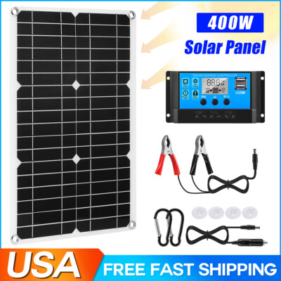 400W Solar Panel Kit 100A 12V Battery Charger w/ Controller Caravan Boat RV Car
