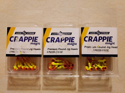 Luck E Strike Crappie Magic Jig Head 1/16 oz. Jigheads Fishing Lures Lot 3-Packs