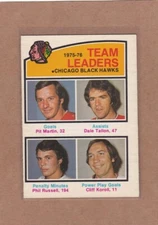 1976-77 O PEE CHEE HOCKEY BLACK HAWKS LEADERS #382 PIT MARTIN EX/EXMT *A33643