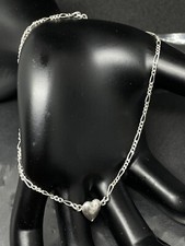 Heart Chain Anklet 925 Sterling Silver 10   Marked And Tested