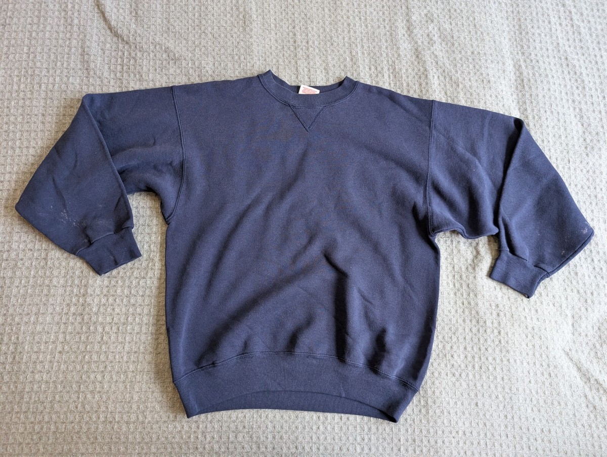 Vintage Hanes Heavyweight Sweatshirt Adult Large Blue 50/50