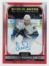 2021-22 O-Pee-Chee Platinum Rookie Red Prism Autograph R-VP Vasily Podkolzin /60
